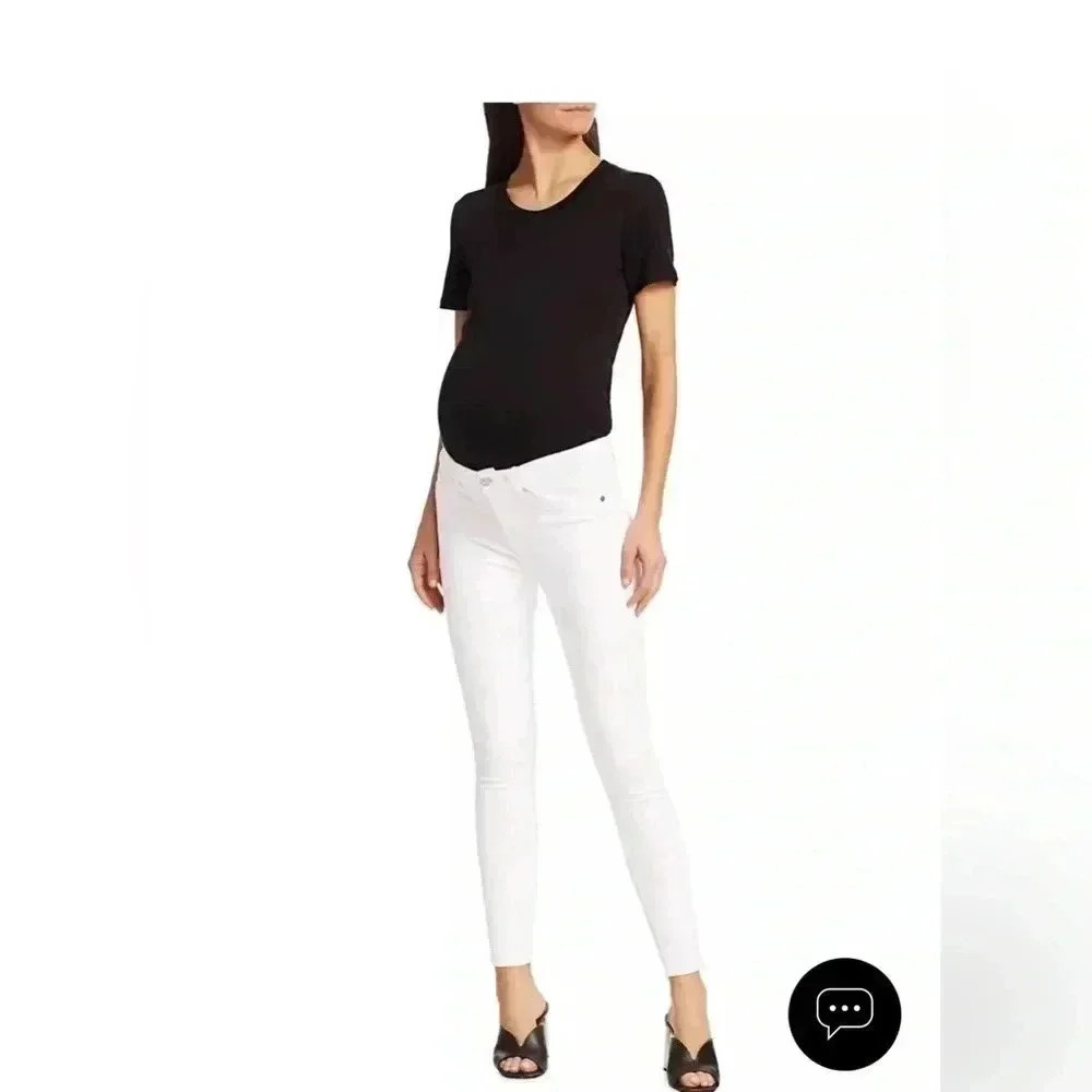 NWT 7 4 mankind white trendy cotton maternity ankle skinny denim jeans 6